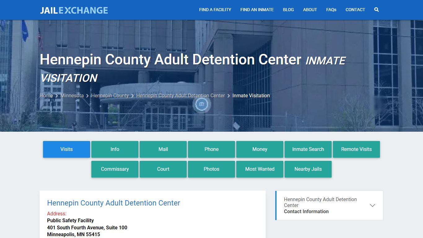 Hennepin County Adult Detention Center Inmate Visitation - Jail Exchange